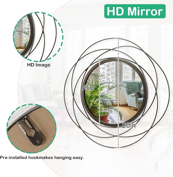 Wall Mirror Mounted Round Decorative Mirrors - Image 7