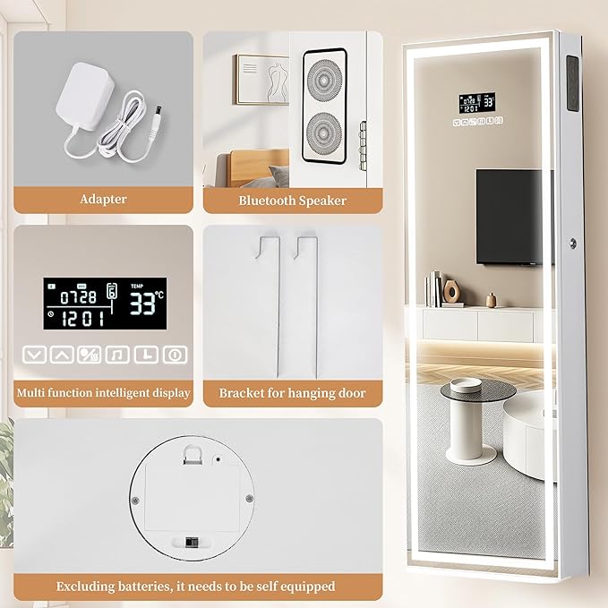 LED Mirror Jewelry Cabinet - Image 4