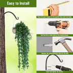 FEED GARDEN 2 Pack 10 Inch Hanging Plant Bracket Wall Hooks Decorative Plant - Image 5