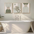 Framed Sage Green Boho Wall Art Bedroom, 3 Piece Beige Bohemian Canvas - Image 8