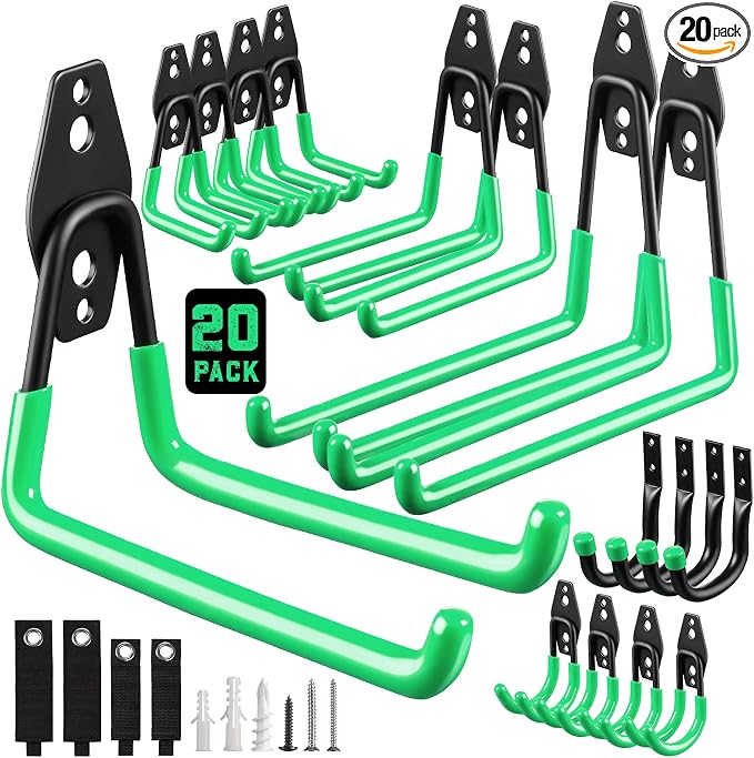 Garage Hooks, Heavy Wall Mount Duty Hooks by MakeLifeBetterEasier