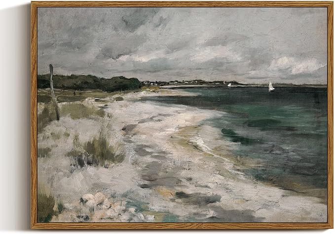 InSimSea Framed Canvas Wall Art Vintage Decor, Coastal Wall Art Living Room by InSimSeaArt