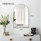 24" x 36" Silver Arched Mirror, Modern Aluminum Alloy Metal Frame, Arch - Image 3