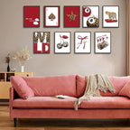 LOARTVE 9Pcs Trendy Red Leopard Wall Art Prints Funky Lucky 8 Ball Posters - Image 7