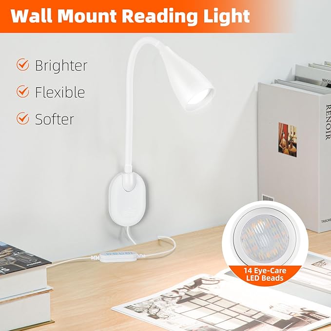 LiFMIRA Wall-Mounted LED Bedside Reading Light - Image 2