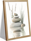 Wooden Frame Zen Stone Canvas Wall Art, Stacked Stones in Water Poster Print. by KBIERQN