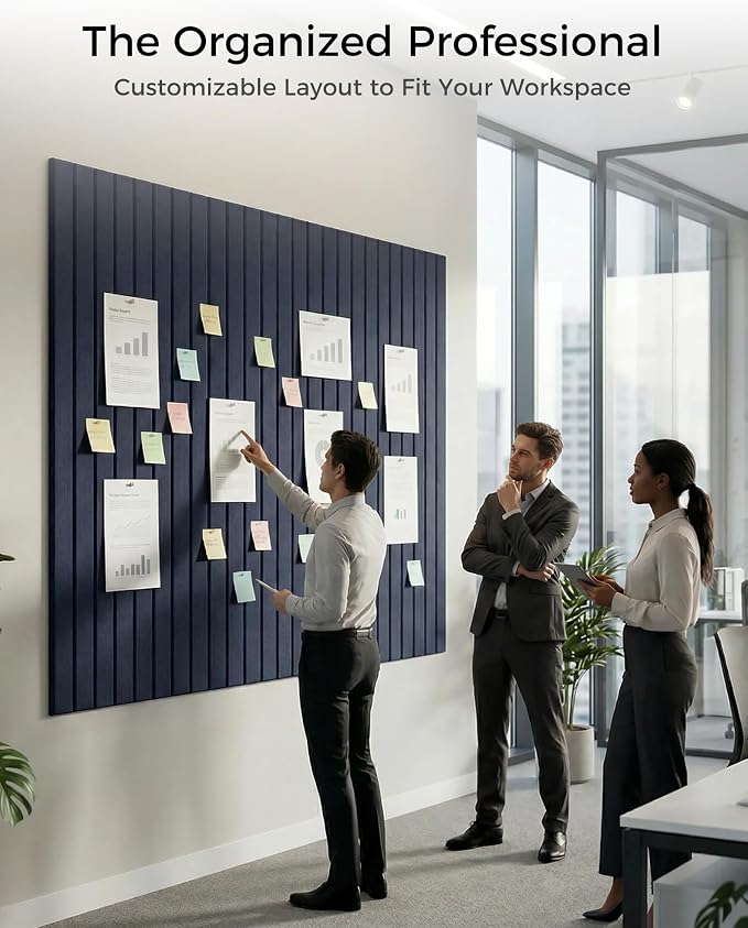 Aothia 12-Pack Felt Bulletin Board Tiles 48"x36", Modular Pin Board - Image 5