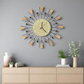 24 Inch Large Modern Wall Clock – Mid Century Sunburst Decorative Silent by XGGJWW