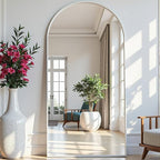 Dewfig Arched White Full Length Mirror, Full Body Mirrors - Image 3