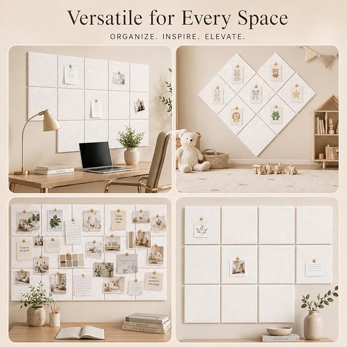Large Cork Boards for Walls – 36" x 24" Self Adhesive Felt Wall Tiles - Image 6