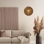 XNM Brown Wall Clock for Bedroom Glass Small Wall Clocks Battery Operated 12 - Image 2