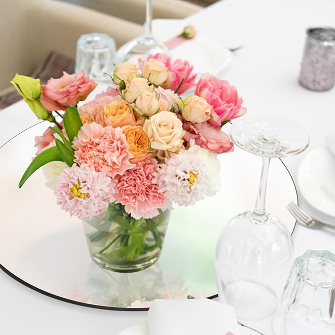 Seelenruhe 12" Round Mirrors for Centerpieces for Tables, Round Mirrors Trays - Image 6