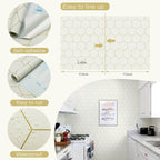 Beige and Gold Wallpaper Geometric Peel and Stick Wallpaper - Image 2