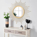 Gold Mirrors for Wall Metal Sunburst Wall Mirrors Home Décor Decorative Hanging - Image 5