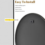 VooBang Black Round Mirror, Small 16" Circle Mirror, Round Wall Mirror - Image 4