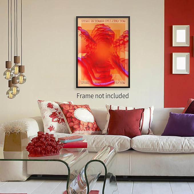 Retro Hippie Trippy Posters Vintage Red 70s 80s Wall Art Trendy Face Eye Canvas - Image 7