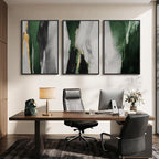 Large Framed Green Abstract Wall Art - Image 5