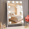 Hollywood Vanity Mirror with Lights 14" x 19", 10x Magnifying, 12 LED Bulbs by Amifiy