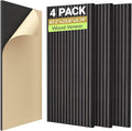 TONOR 4-Pack Acoustic Wood Veneer Wall Panels, 47.2” * 23.6” * 0.74” 3D by TONOR