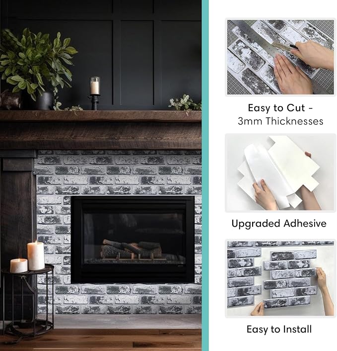 Commomy 3D Peel and Stick Brick Tiles - Image 6