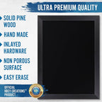 HBCY Creations 18" x 24" Rustic Black Solid Wood Frame Wall Chalkboard - Image 4