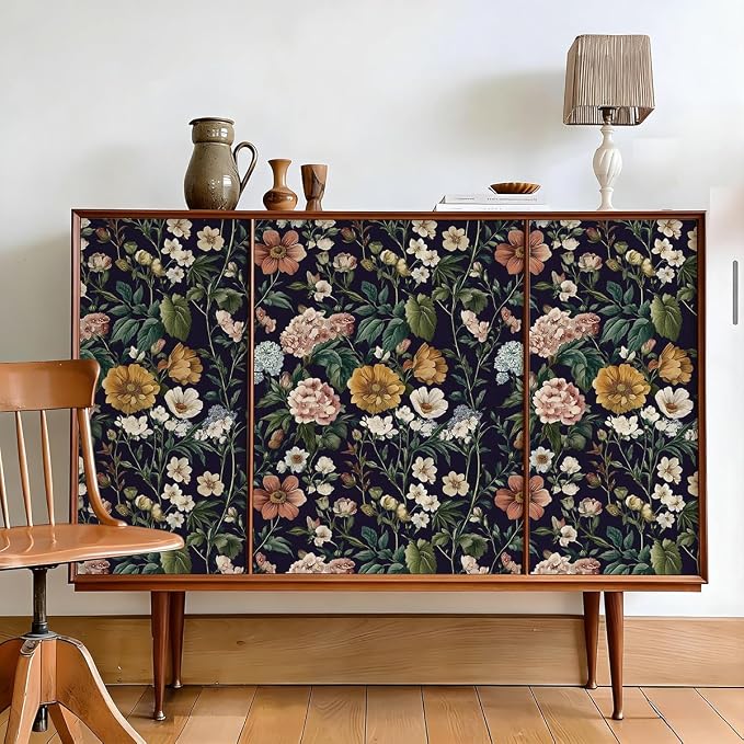 Livebor Floral Peel and Stick Wallpaper Vintage Floral Contact Paper - Image 3