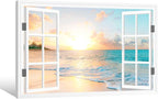 Goldfoilart Ocean Beach Sunset Canvas Wall Art - Image 6