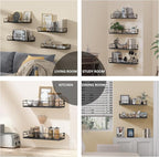 Amaoot Floating Shelves Set of 4, Home Wood Wall Shelf, Farmhouse Shelf - Image 6