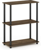 Furinno TURN-N-TUBE Storage Shelves, 3-Tier Book Shelf, Corner Shelf, Toolless - Image 4
