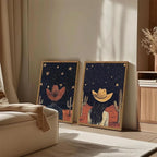 Framed Boho Western Cowboy and Cowgirl Wall Art Set of 2, Vintage Southwestern - Image 3