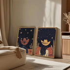 Framed Boho Western Cowboy and Cowgirl Wall Art Set of 2, Vintage Southwestern - Image 3