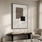 Extra Large Framed Neutral Abstract Wall Art, Vertical Modern Canvas Prints - Image 3