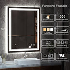 LED Mirror, 28x36 Inch Gradient Front and Backlight Lighted Mirror, 3 Colors - Image 2