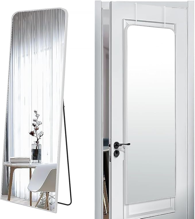 SCWF-GZ 57x20 Door Hanging Full Length Mirror, Floor or Wall Mounted Metal by SCWF-GZ