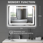 DUMOS 20.1"x28.1" LED Bathroom Mirror, Smart Anti-Fog Bathroom Vanity Mirror - Image 2