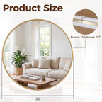 NEWBULIG 30 Inch Round Wall Mirror, Bathroom Mirror - Image 2