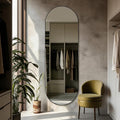 Oval Full Length Mirror, Ultra-Clear Explosion-Proof Dressing Mirror, Simple by TheiaMo