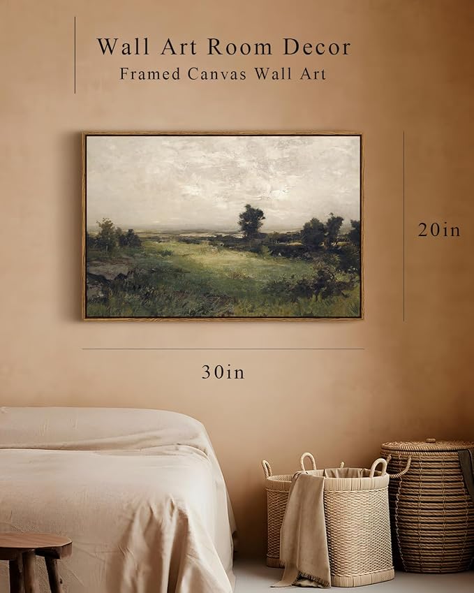 InSimSea Framed Canvas Wall Art Vintage Decor, Large Wall Art, Wild Field - Image 4