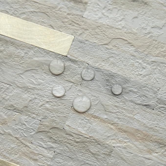 AULIGET 20 Sheets Faux Stone Peel and Stick Backsplash - Image 3