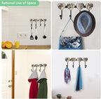 Coat Rack Wall Mounted with 4 Hook, Heart Glass Finishes Animal Pattern - Image 5