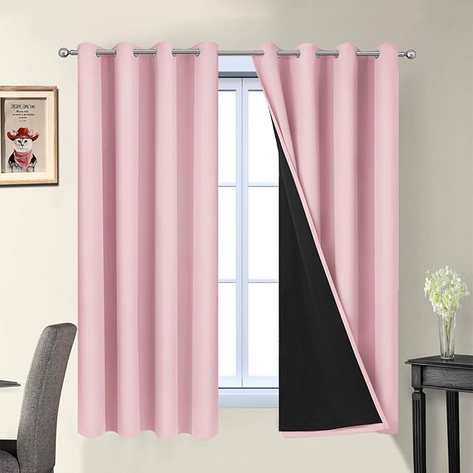 Yakamok 100% Blackout Curtains Energy Saving Thermal Insulated 2 Thick Layers by Yakamok