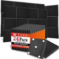 24 Pack Acoustic Panels – Sound Proof Foam Panels by TOUO