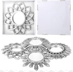 Dandat Set of 4 Gold Mirrors for Wall Decor Small Circle Flowers Mirrors - Image 5