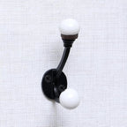 Indian Shelf Pack of 12 Double Prong White Decorative Coat Hooks Unique Coat by IndianShelf
