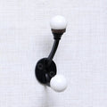 Indian Shelf Pack of 6 Double Prong White Decorative Coat Hooks Unique Coat by IndianShelf