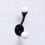 Indian Shelf Pack of 6 Double Prong White Decorative Coat Hooks Unique Coat by IndianShelf