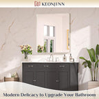 Keonjinn 32 x 36 Inch Brushed Nickel Bathroom Mirrors - Image 2