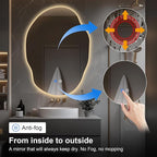 LED Bathroom Mirror with Lights, 25x35 in Asymmetrical Led Bathroom Mirror - Image 4