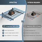 Jusgym 2 Pack Heavy Duty Garage Wall Shelving Set, Wall Mounted Garage Shelves - Image 4