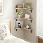 YGEOMER Corner Floating Shelves, Wall Mounted Corner Shelf - Image 4